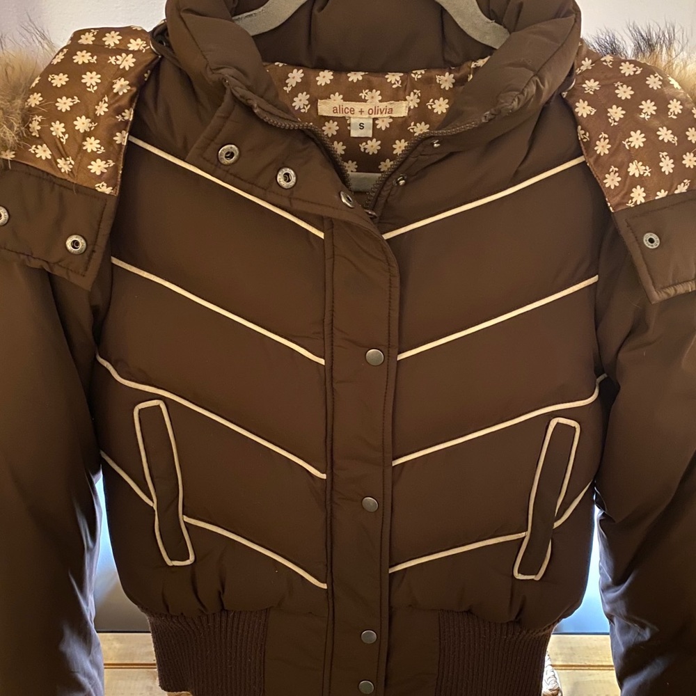 Alice + Olivia Bomber Puffer Jacket